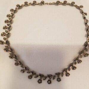 Delicate Silver-Tone Floral Vine Necklace